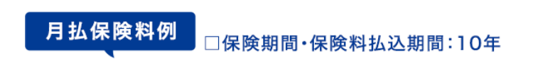 月払保険料例
□保険期間・保険料払込期間:10年